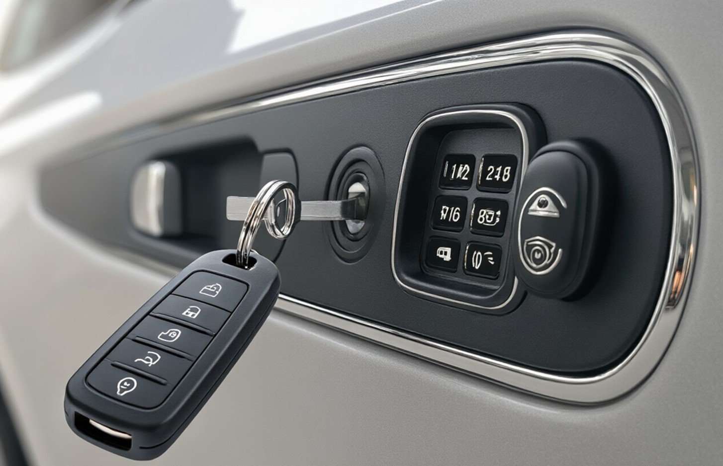 A car key in a keyhole

AI-generated content may be incorrect.