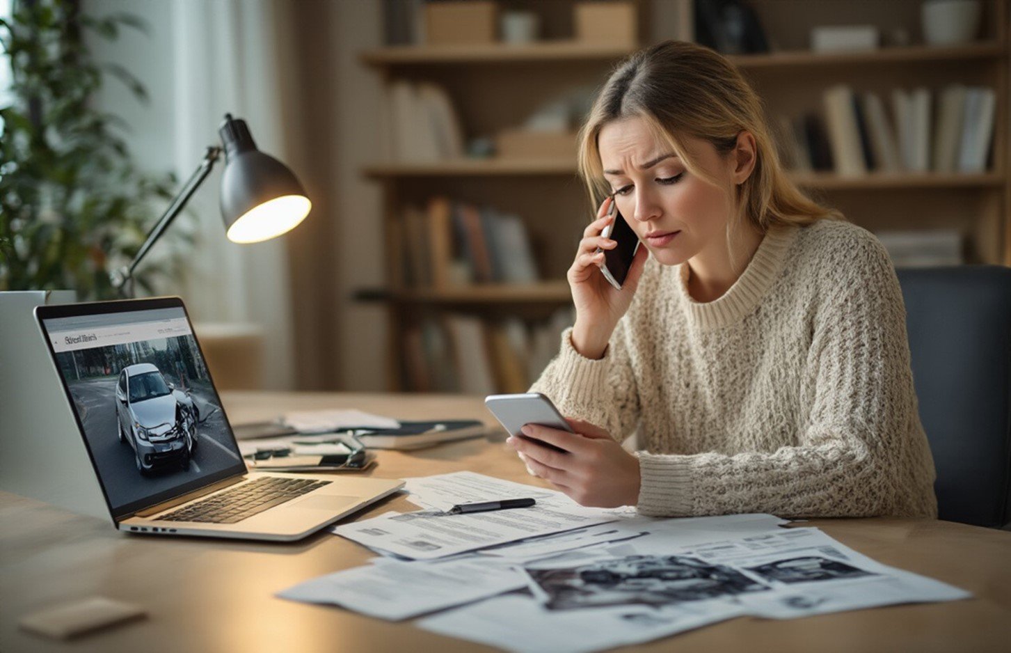 A person sitting at a desk talking on a phone

AI-generated content may be incorrect.